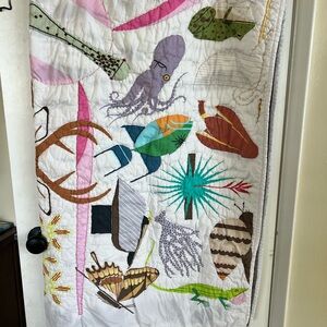 Florida Keys Land Of Nod Multi-Color Ocean & Nature Patchwork Quilt